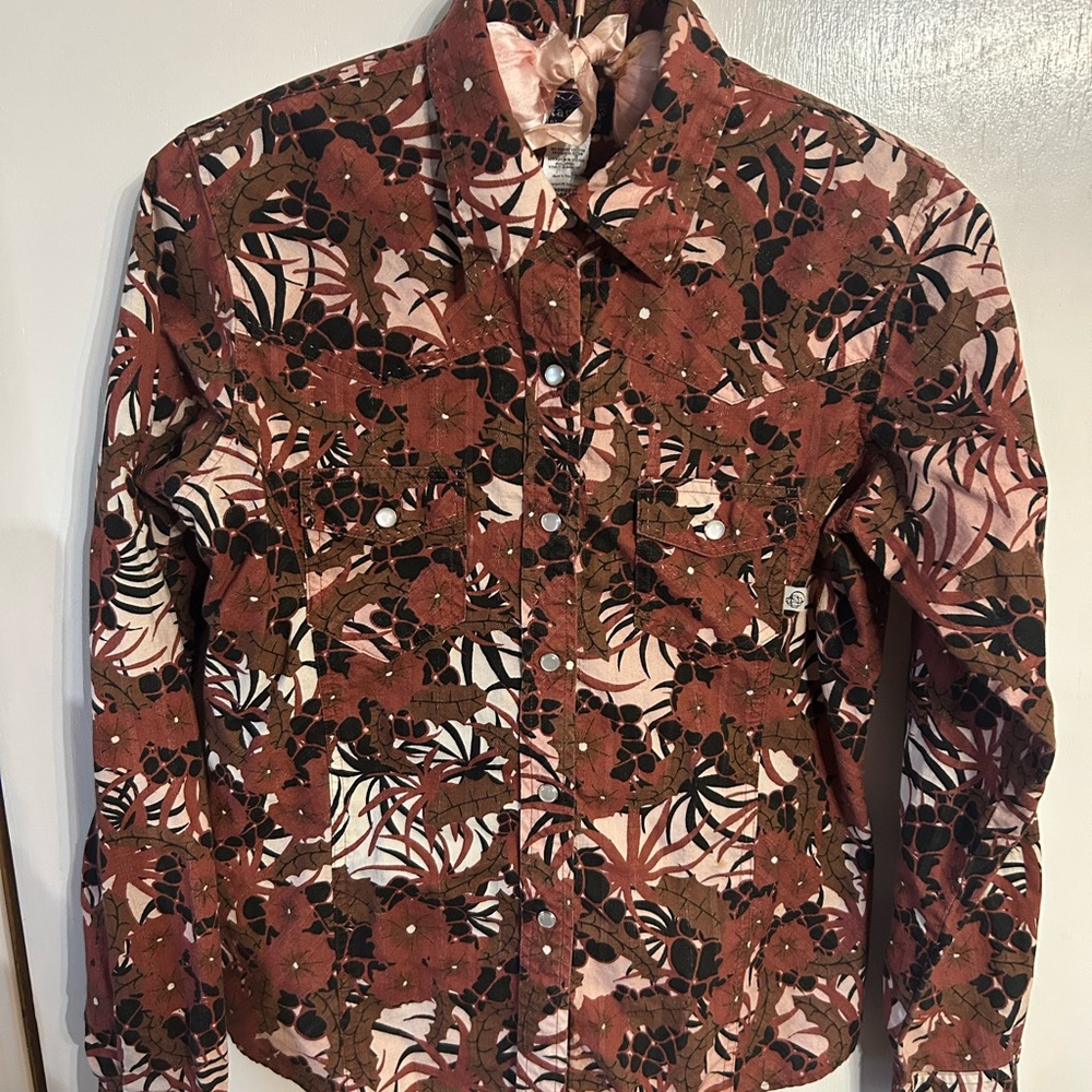 Patagonia Pearl snap Floral Button Down Shirt - Brown and Pink